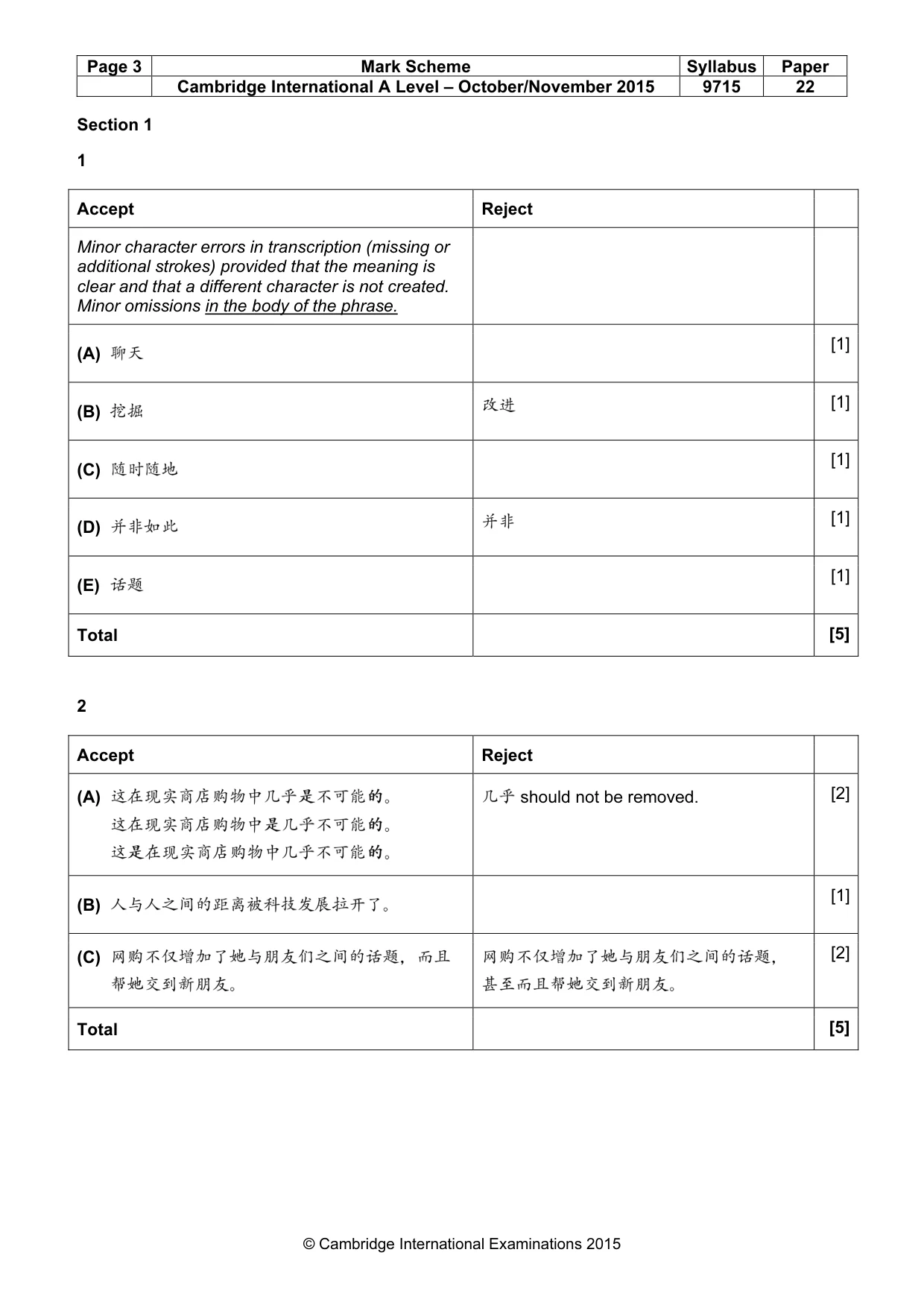 Mark scheme, page 3 of 15