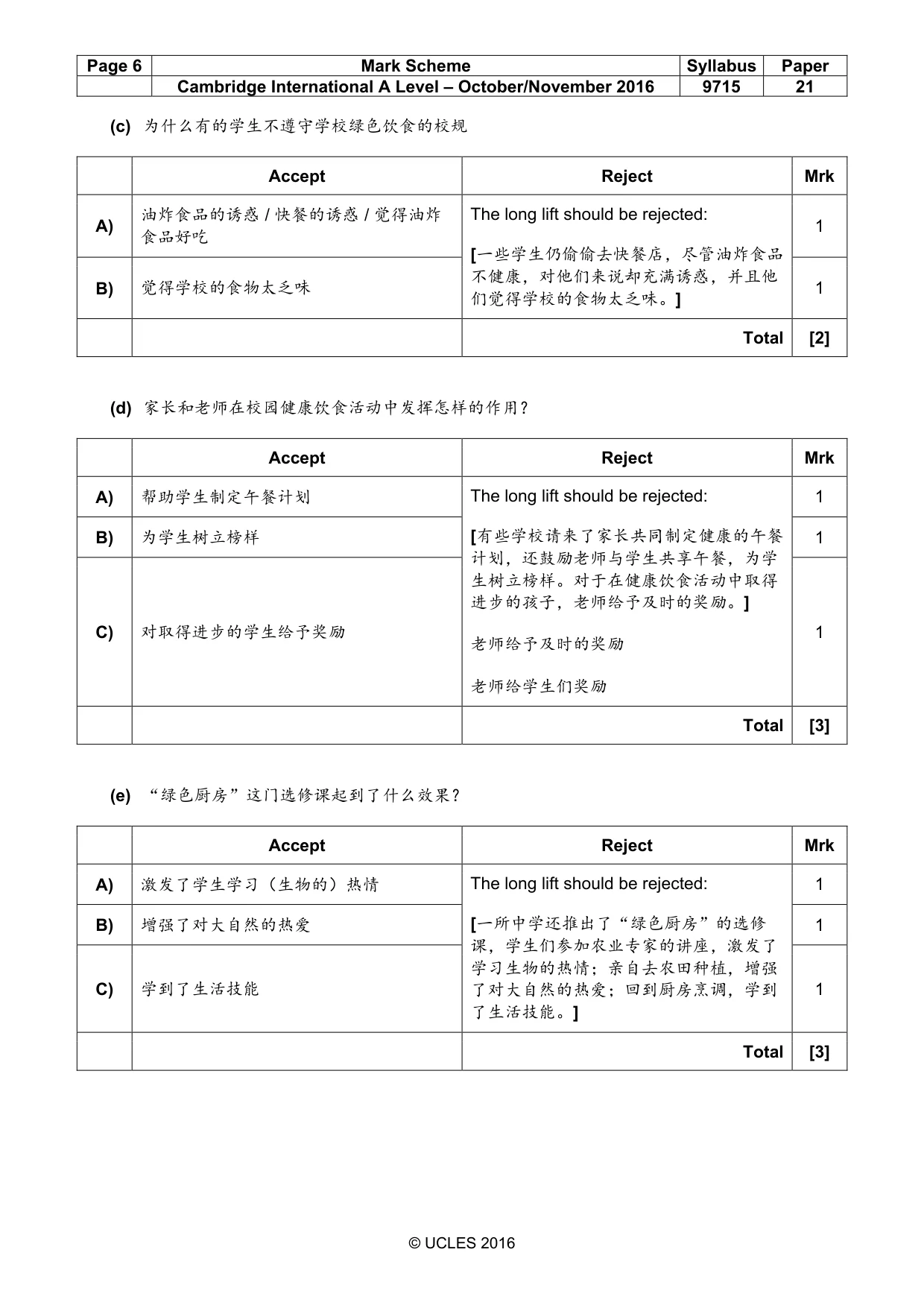 Mark scheme, page 6 of 13