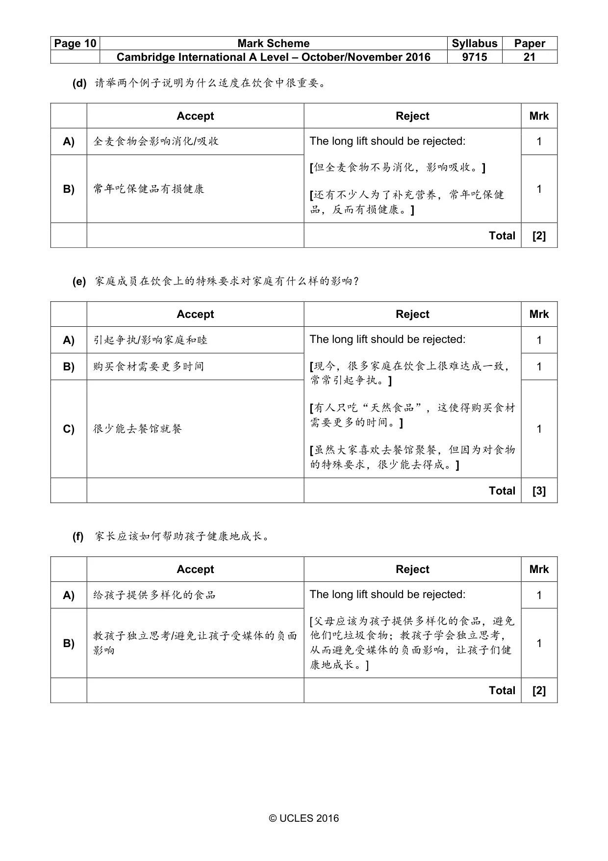 Mark scheme, page 10 of 13