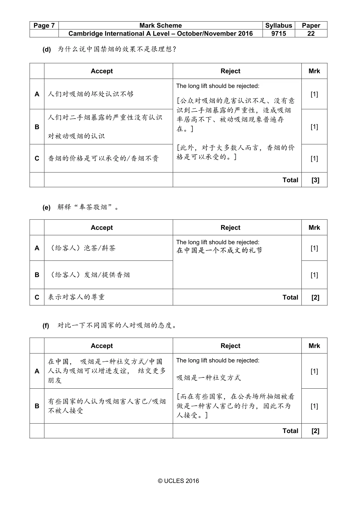Mark scheme, page 7 of 14
