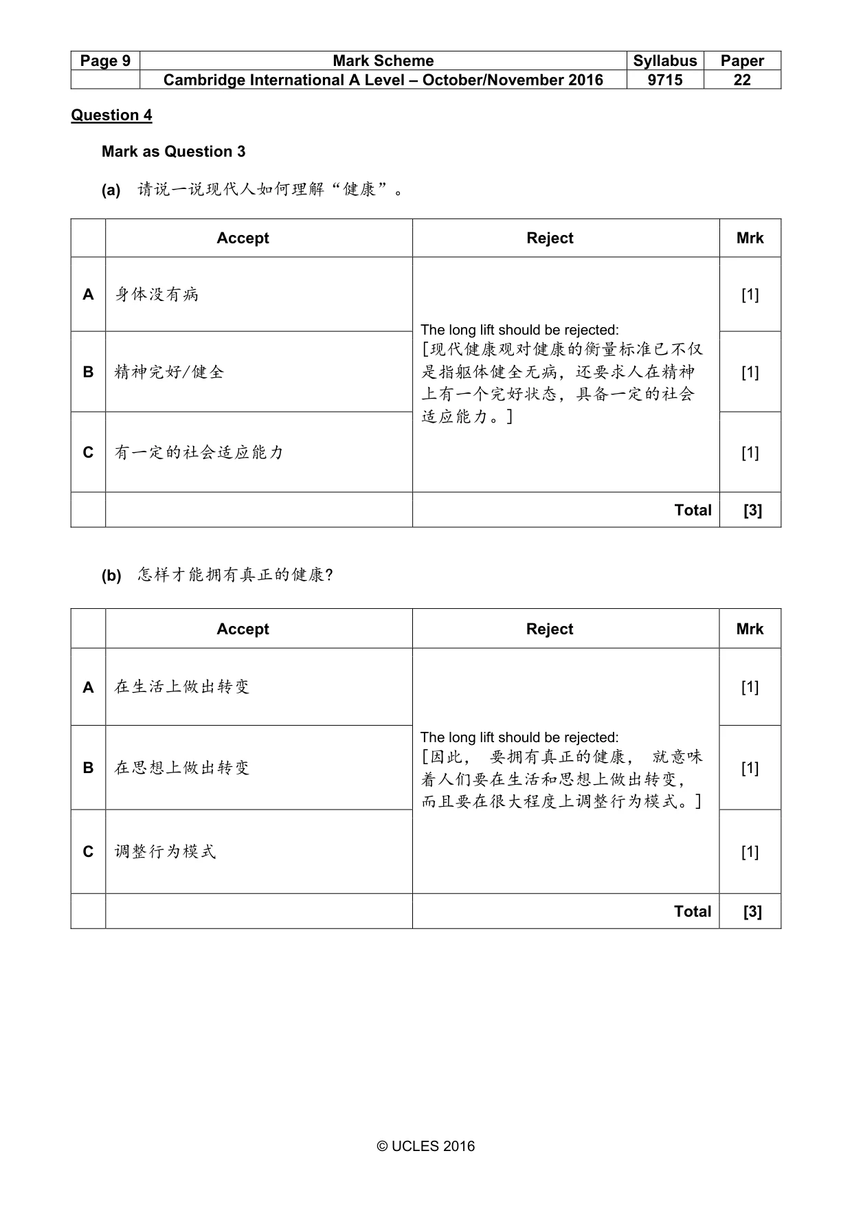 Mark scheme, page 9 of 14