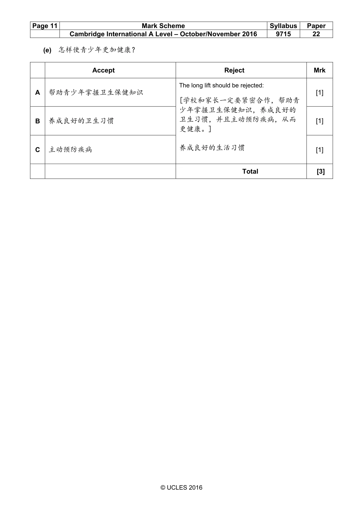 Mark scheme, page 11 of 14