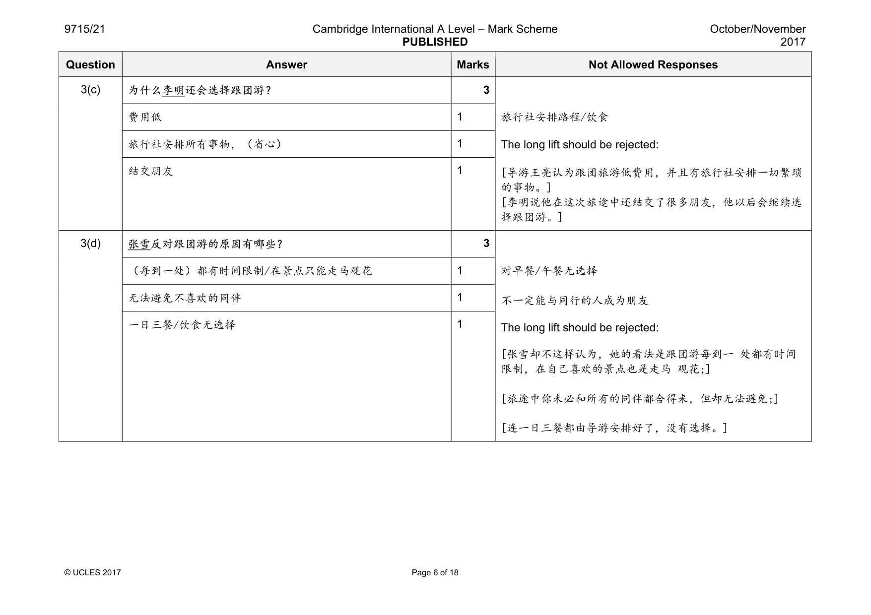 Mark scheme, page 6 of 18