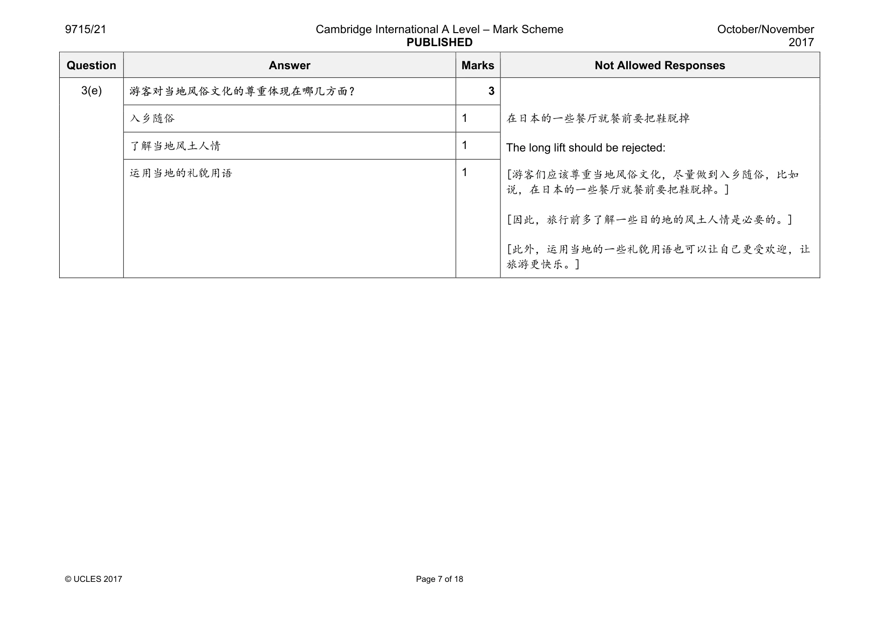 Mark scheme, page 7 of 18