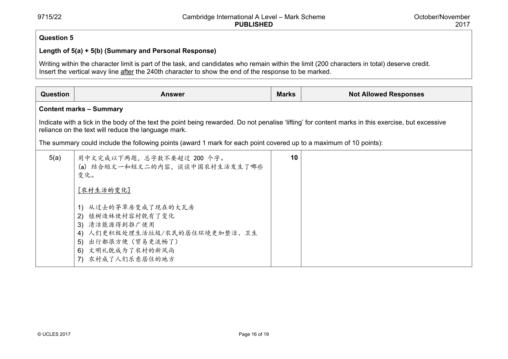 Mark scheme, page 16 of 19