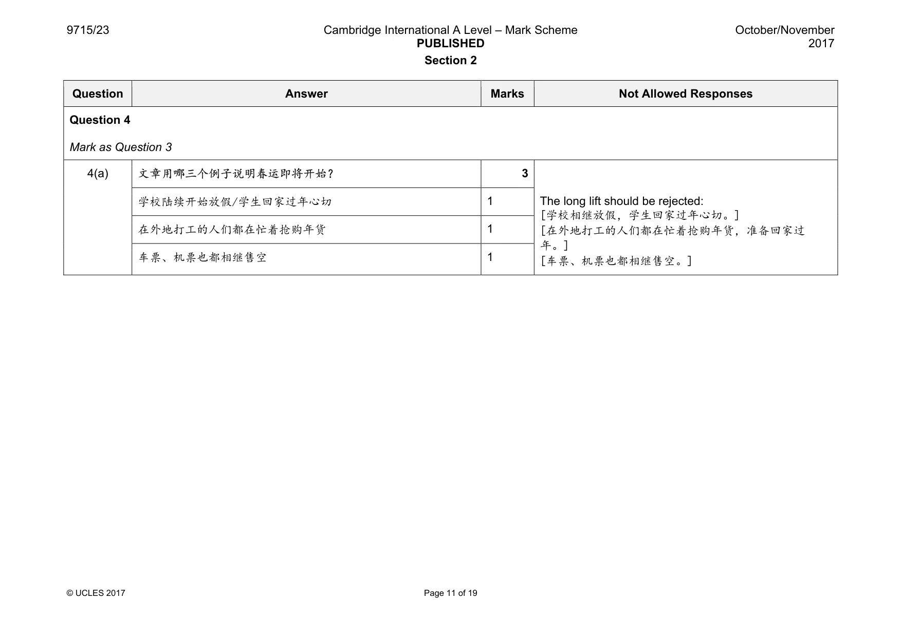 Mark scheme, page 11 of 19