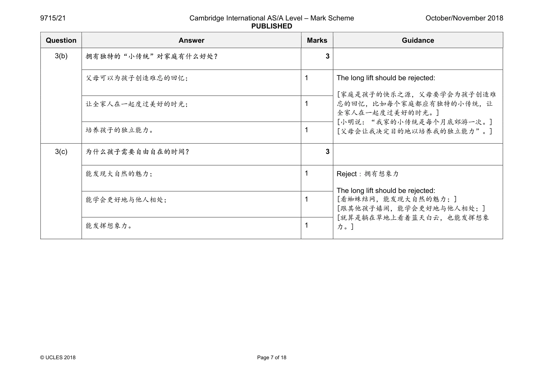 Mark scheme, page 7 of 18