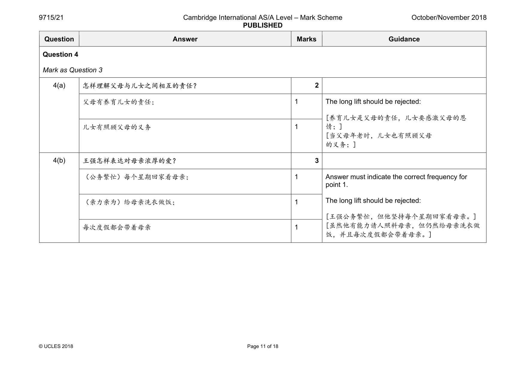 Mark scheme, page 11 of 18
