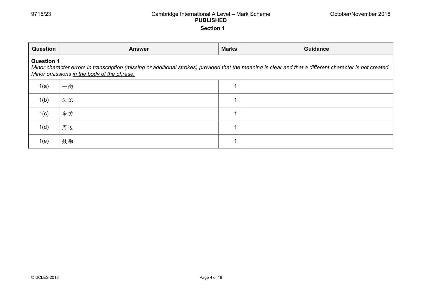 Mark scheme, page 4 of 18