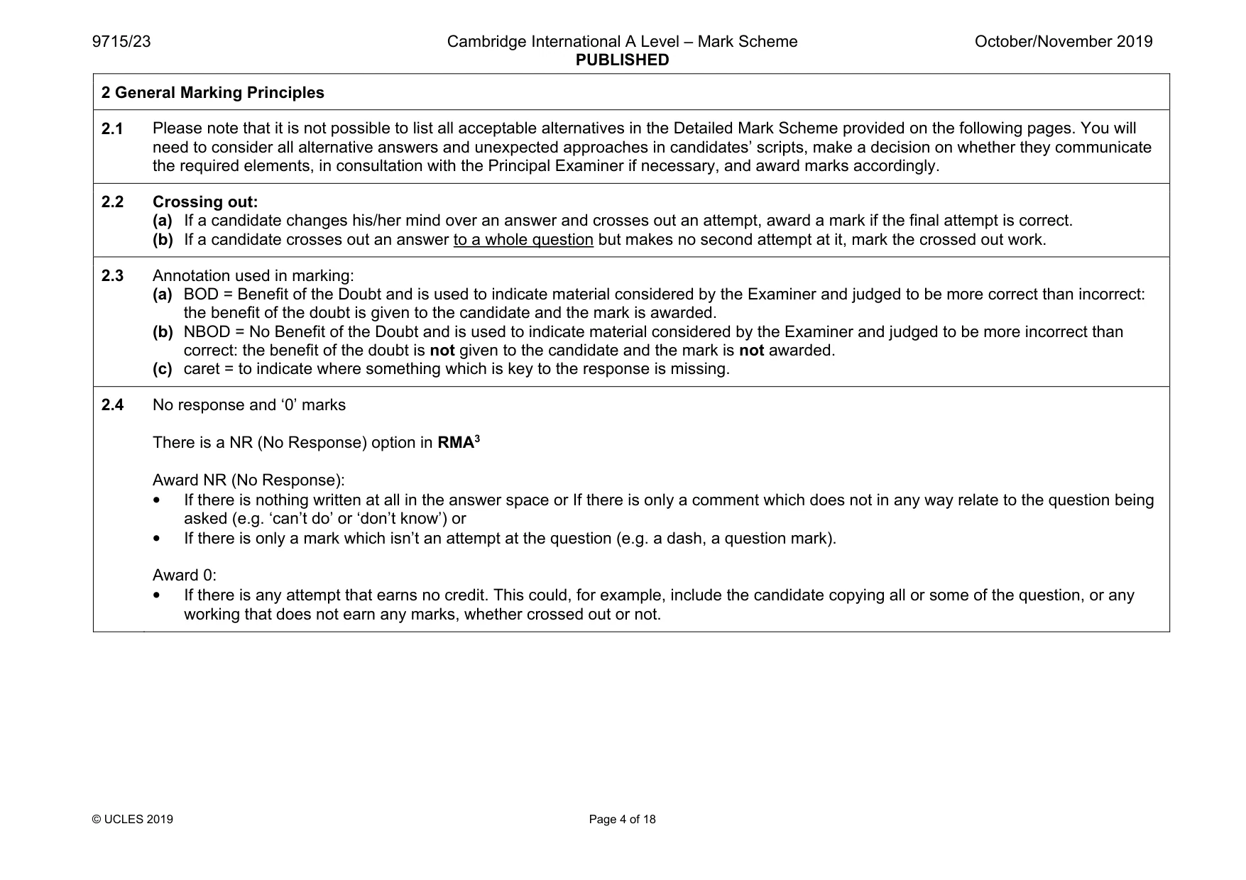 Mark scheme, page 4 of 18
