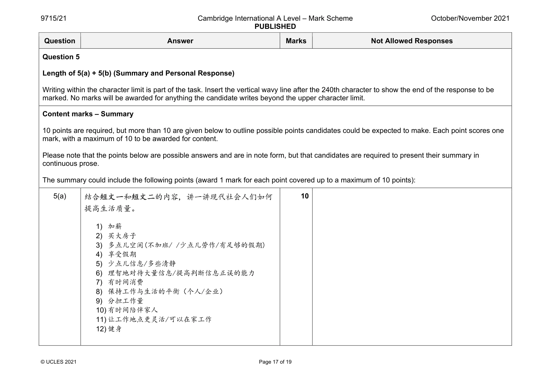 Mark scheme, page 17 of 19