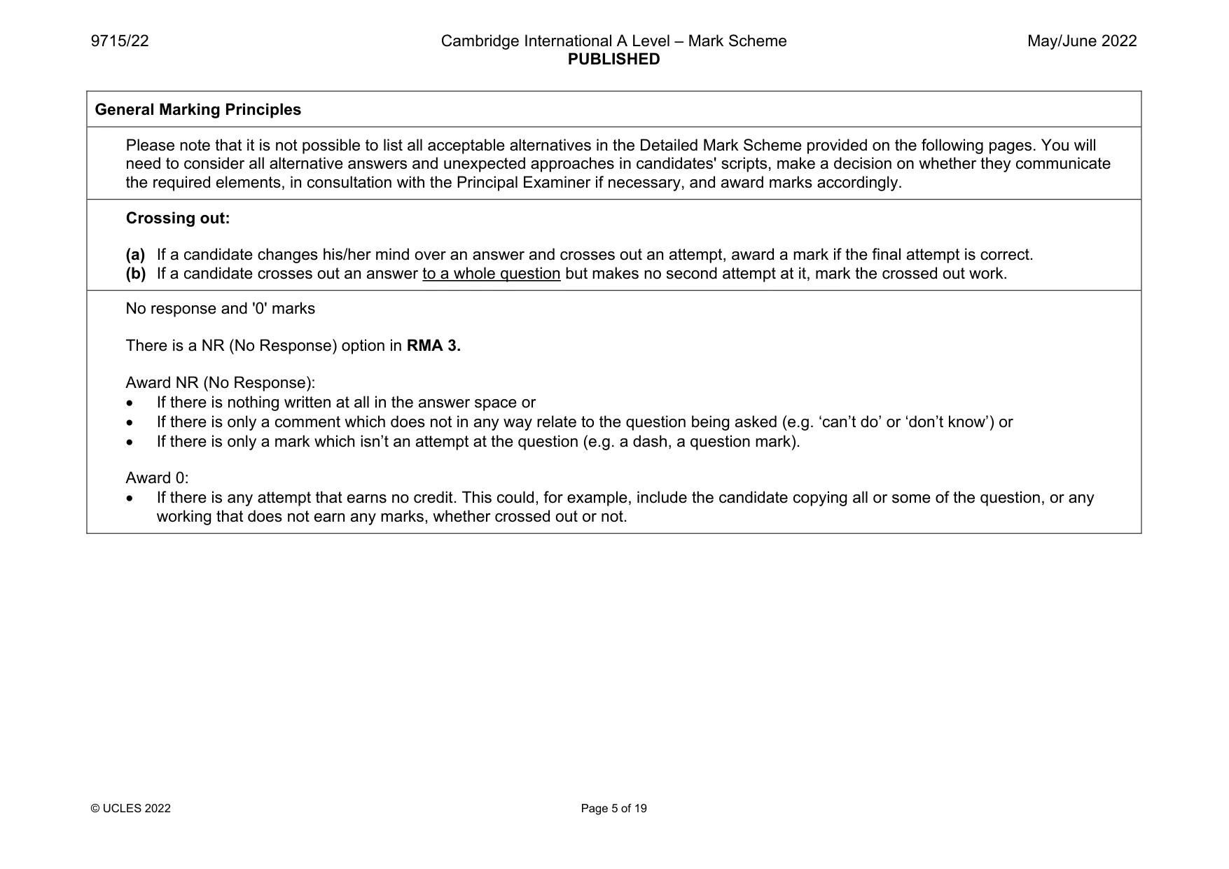 Mark scheme, page 5 of 19