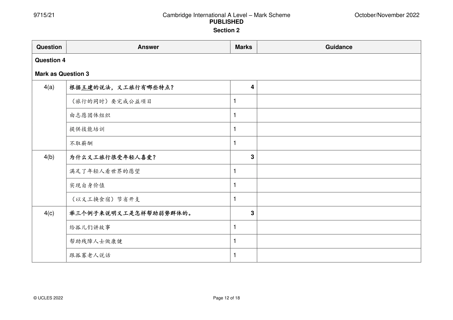Mark scheme, page 12 of 18