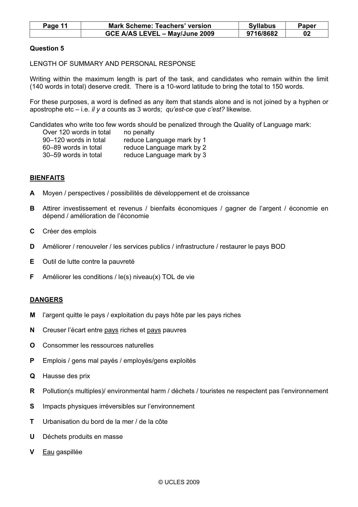 Mark scheme, page 11 of 12
