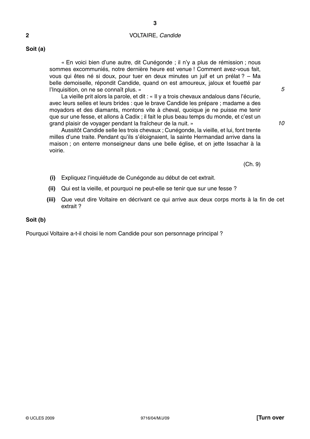 Cambridge A Level French (A Level only) 9716 2009 May/June Paper 4 · Variant 1 question paper, page 3 of 8