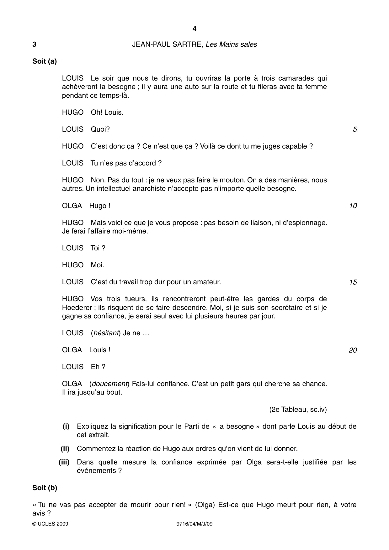 Cambridge A Level French (A Level only) 9716 2009 May/June Paper 4 · Variant 1 question paper, page 4 of 8