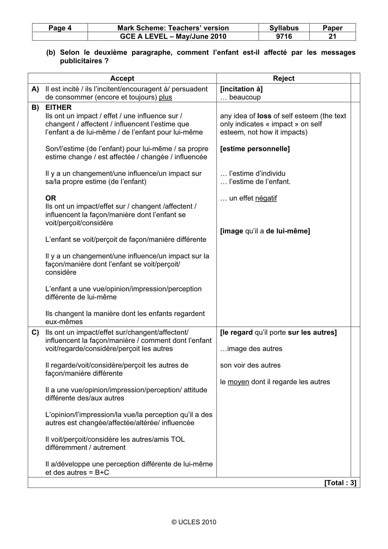Mark scheme, page 4 of 14