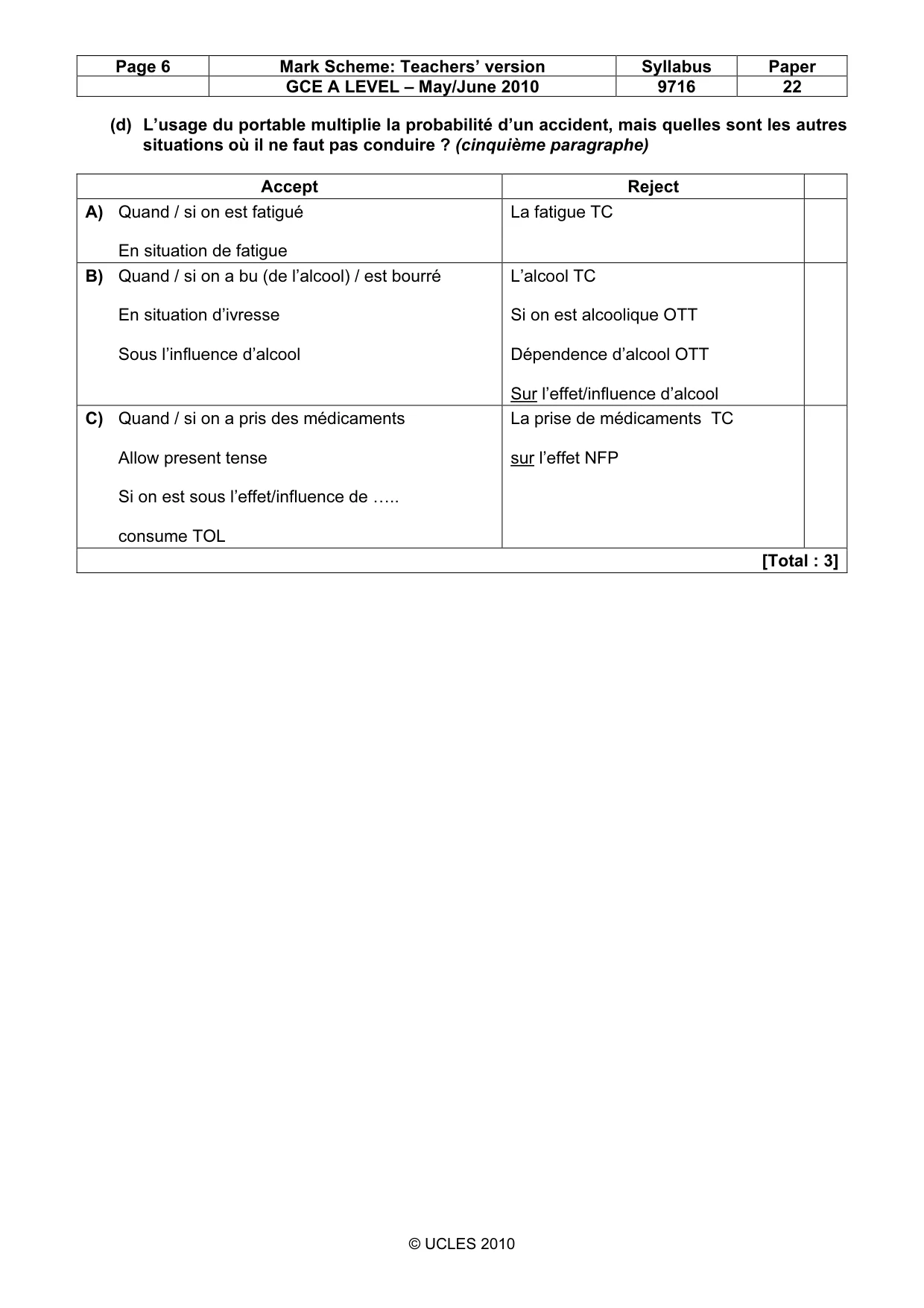 Mark scheme, page 6 of 14