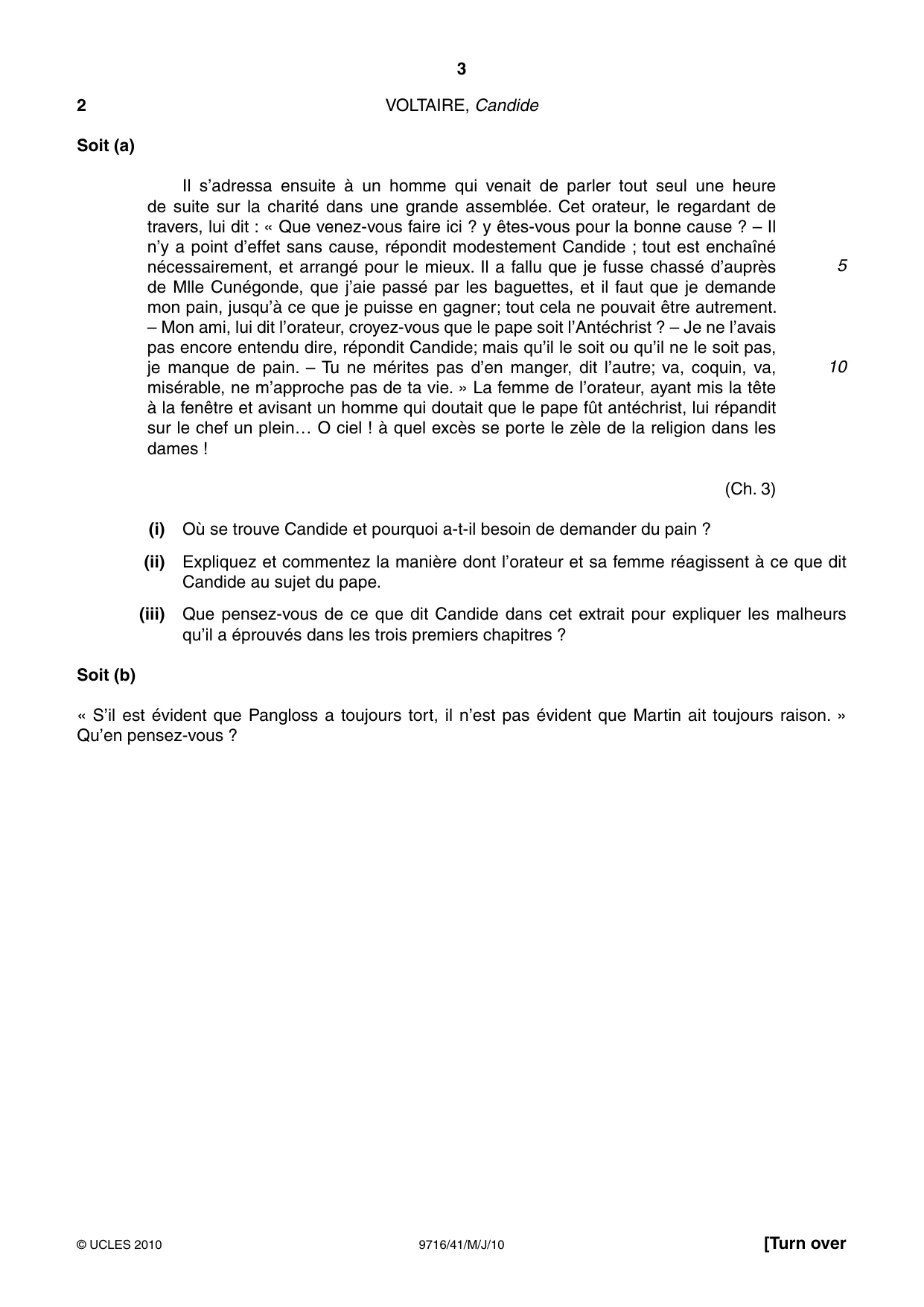 Cambridge A Level French (A Level only) 9716 2010 May/June Paper 4 · Variant 1 question paper, page 3 of 8
