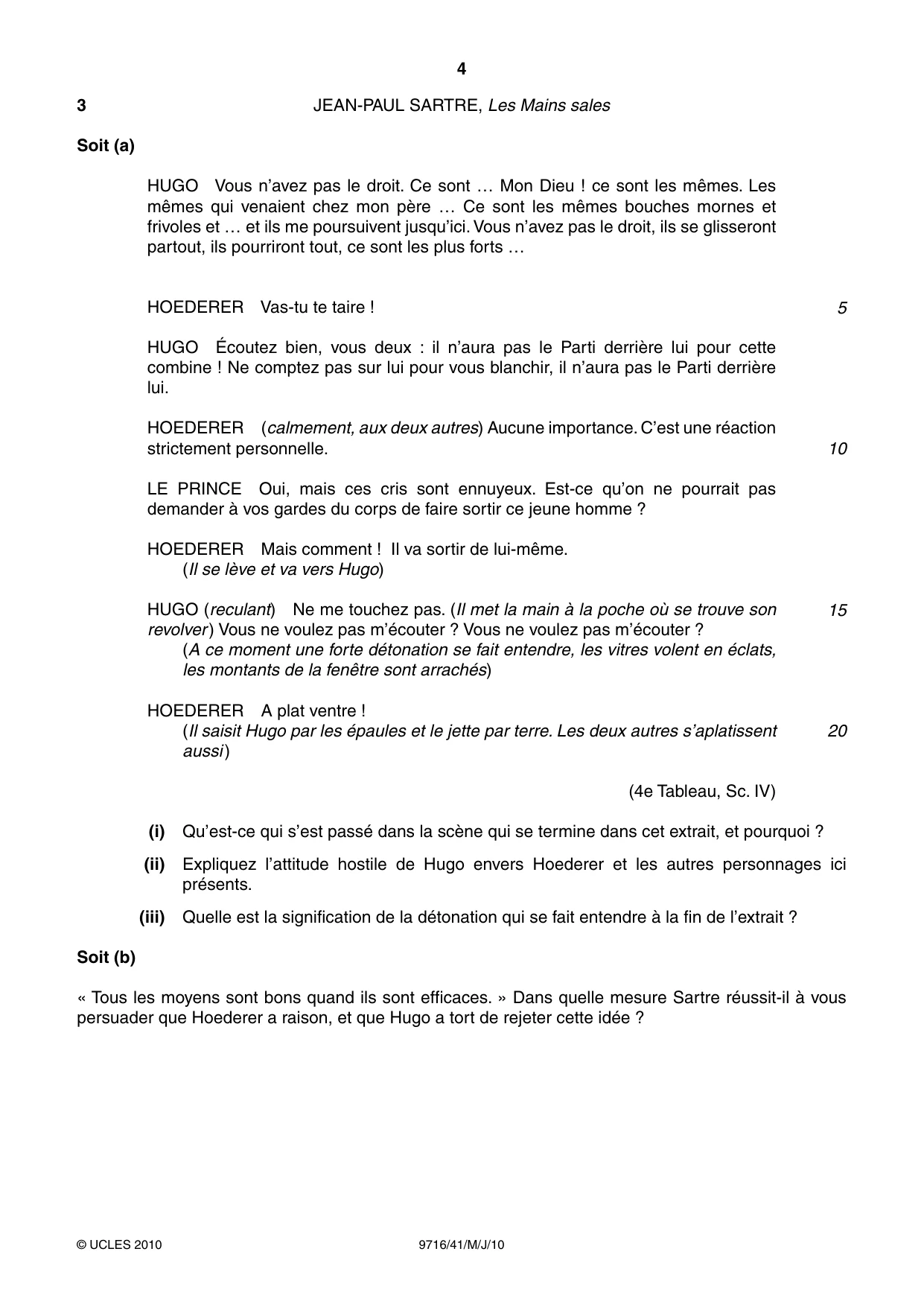 Cambridge A Level French (A Level only) 9716 2010 May/June Paper 4 · Variant 1 question paper, page 4 of 8