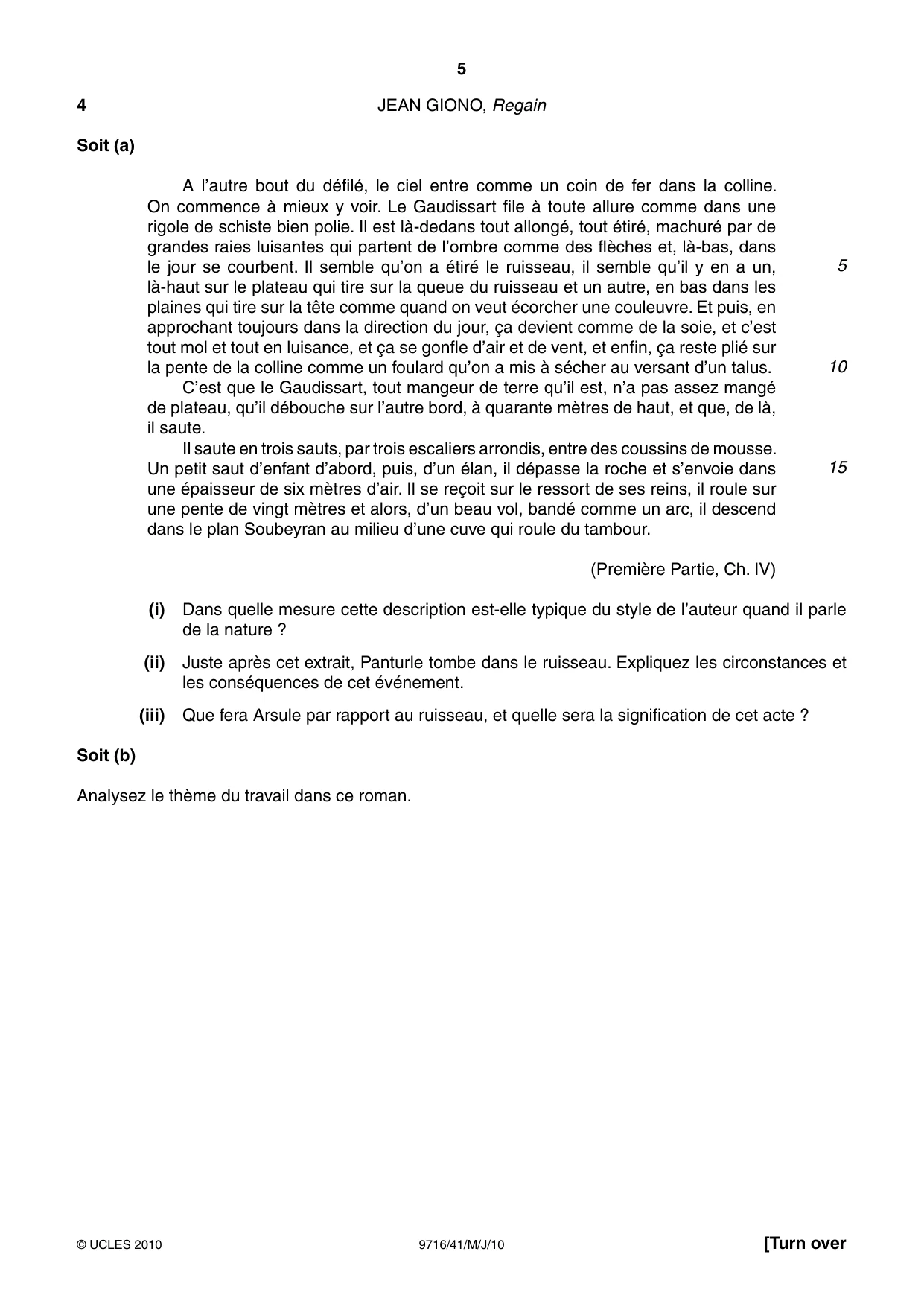 Cambridge A Level French (A Level only) 9716 2010 May/June Paper 4 · Variant 1 question paper, page 5 of 8