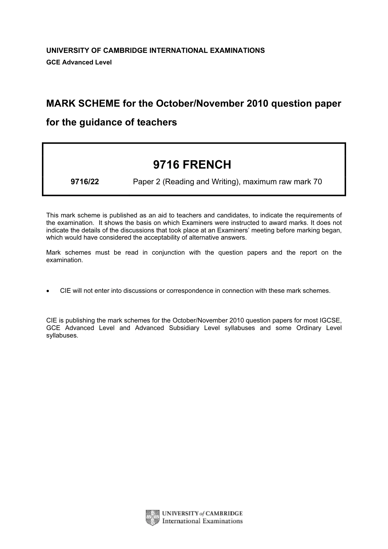 Mark scheme, page 1 of 17