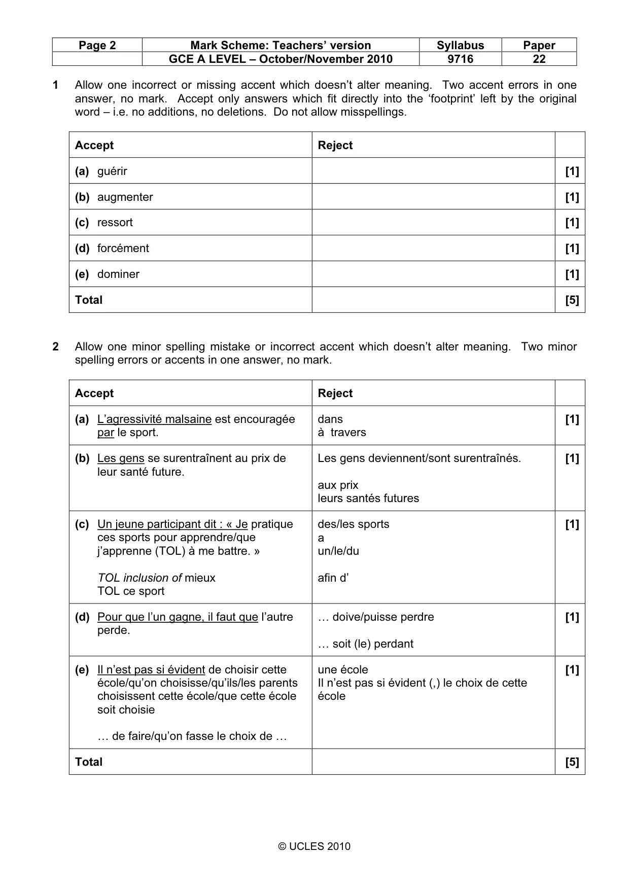 Mark scheme, page 2 of 17