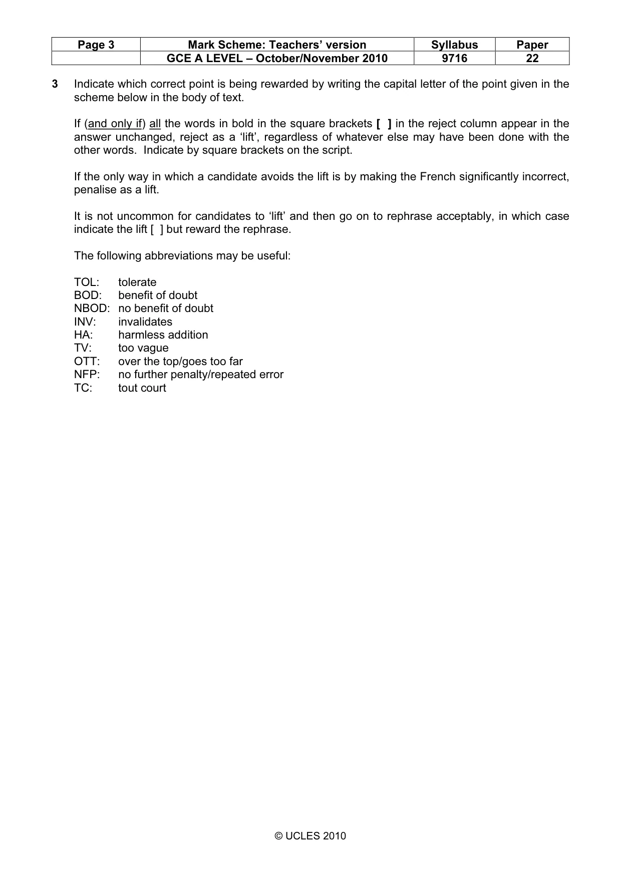 Mark scheme, page 3 of 17