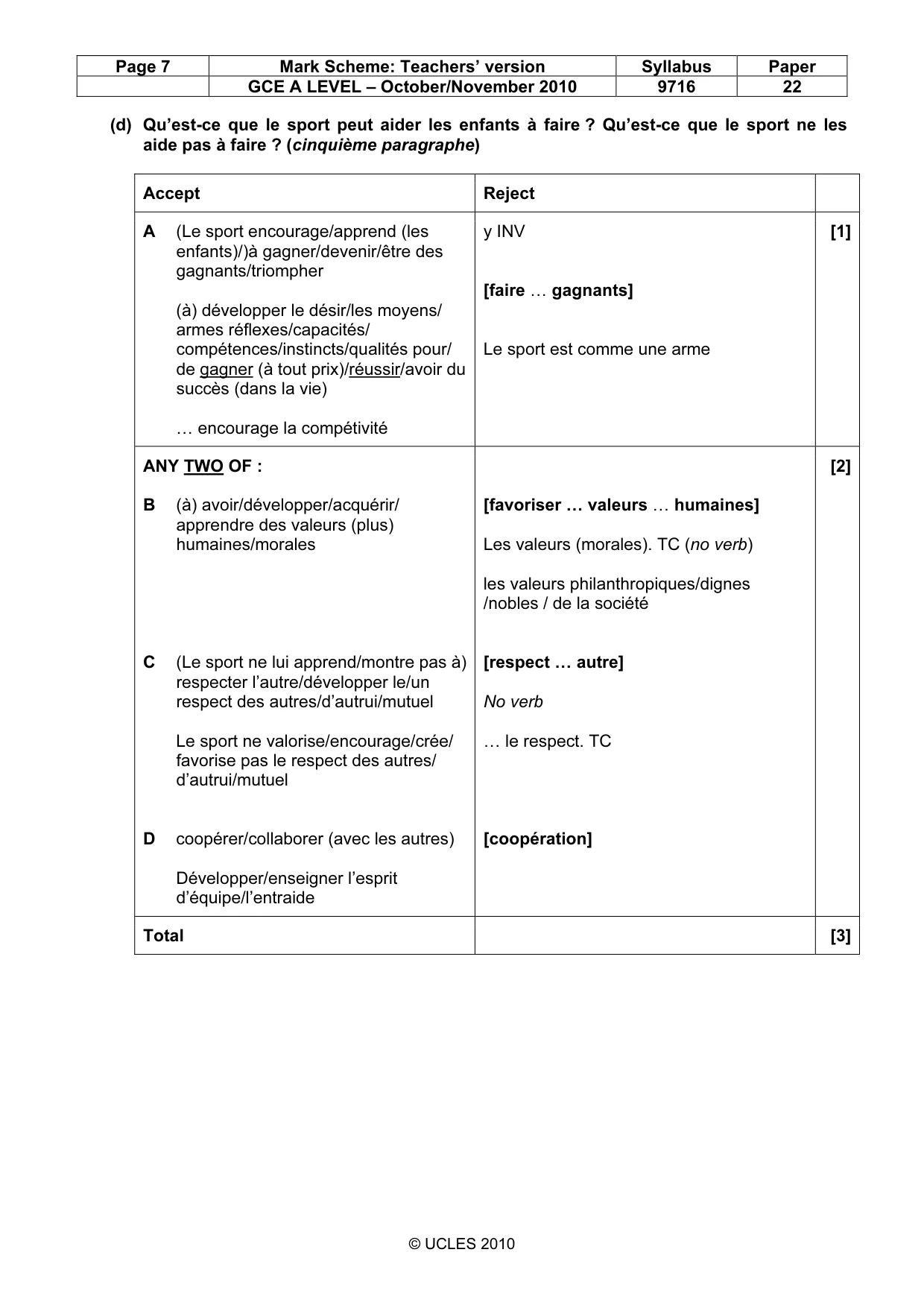 Mark scheme, page 7 of 17
