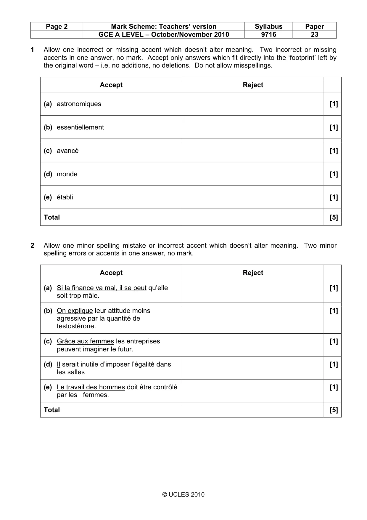 Mark scheme, page 2 of 16
