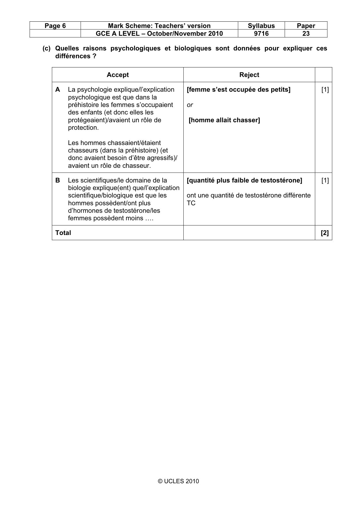 Mark scheme, page 6 of 16