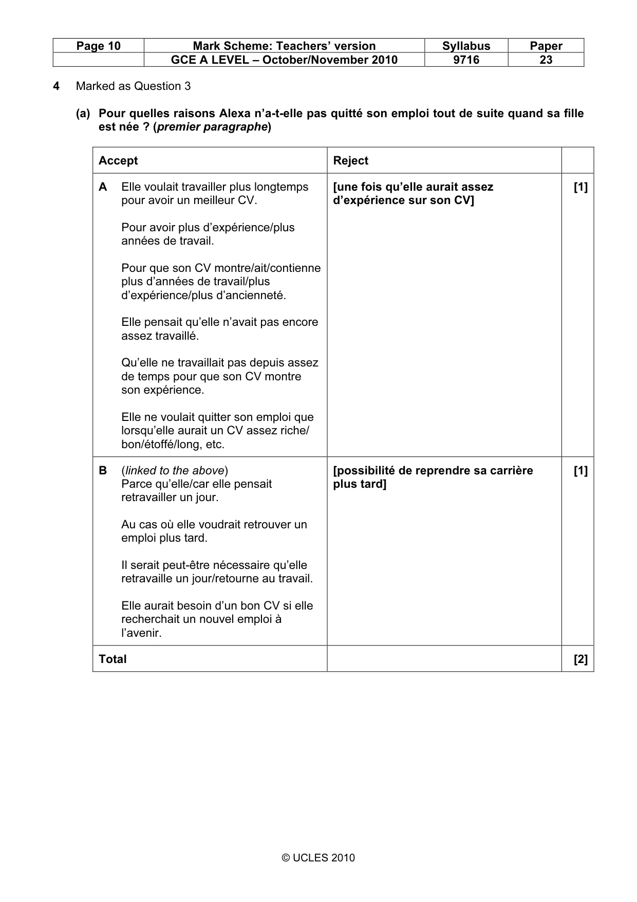 Mark scheme, page 10 of 16