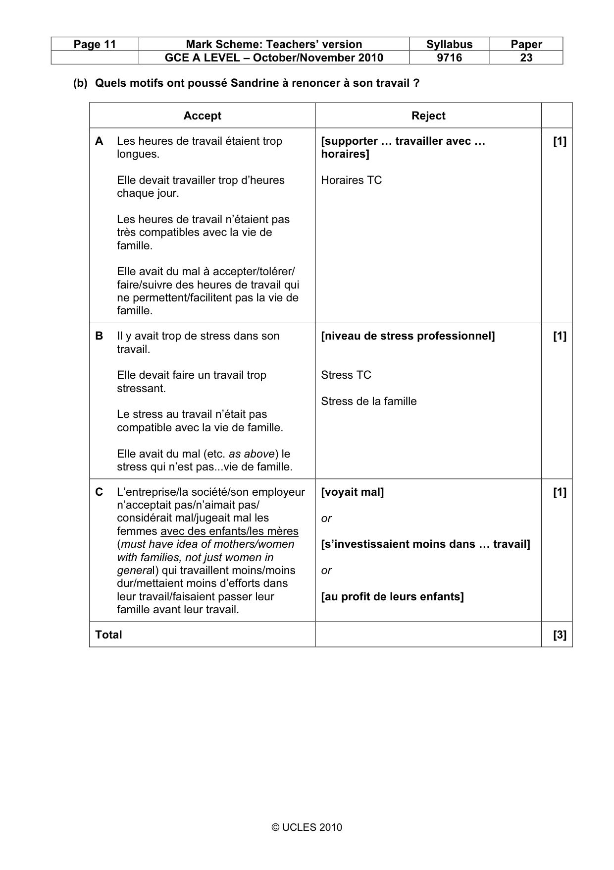 Mark scheme, page 11 of 16