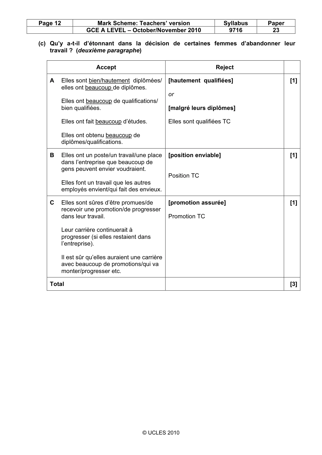 Mark scheme, page 12 of 16