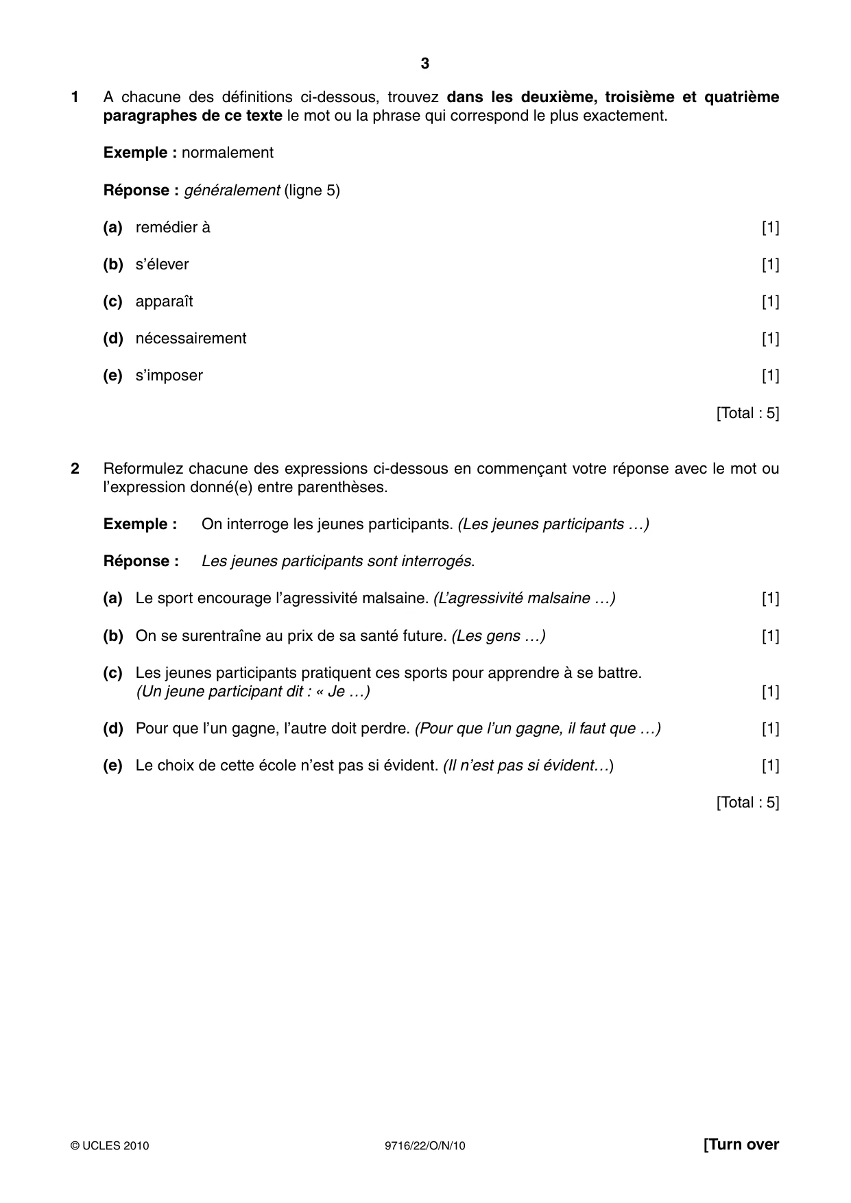 Cambridge A Level French (A Level only) 9716 2010 Oct/Nov Paper 2 · Variant 2 question paper, page 3 of 8