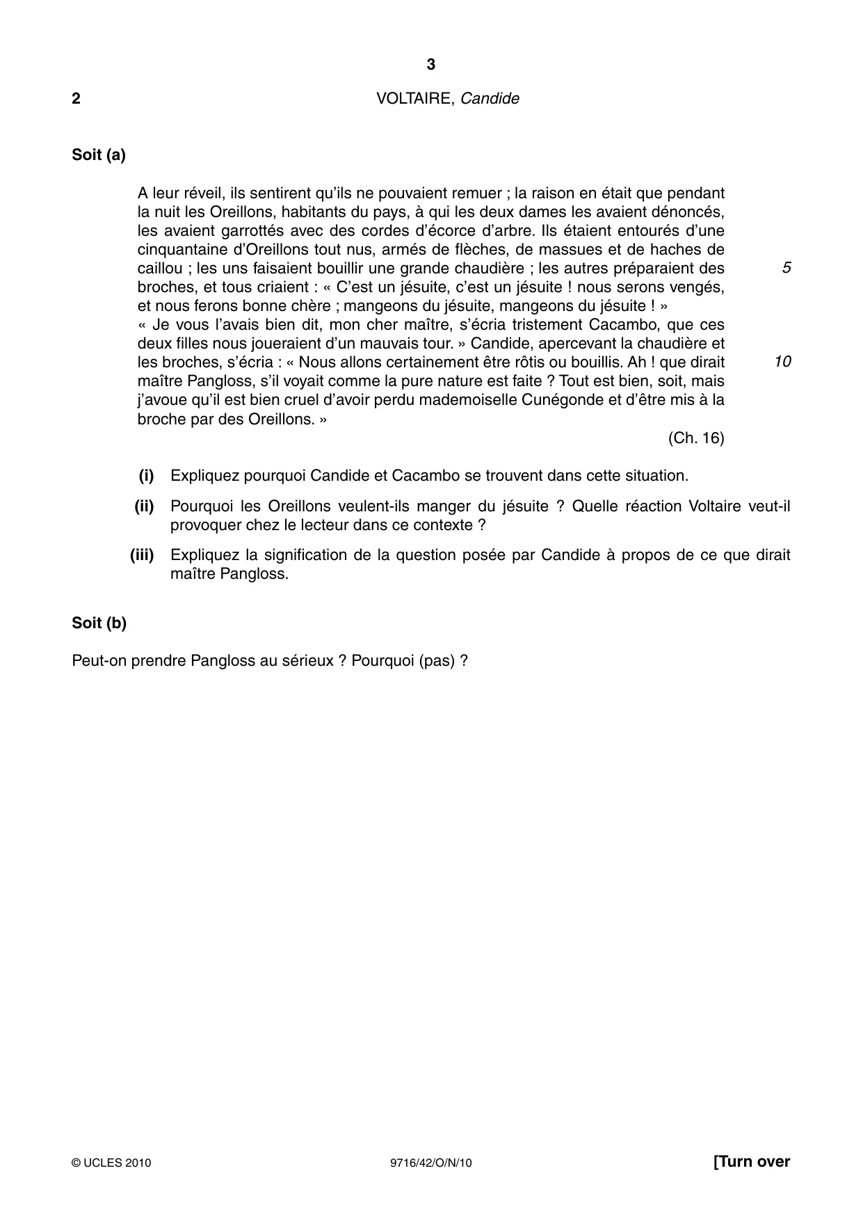 Cambridge A Level French (A Level only) 9716 2010 Oct/Nov Paper 4 · Variant 2 question paper, page 3 of 8
