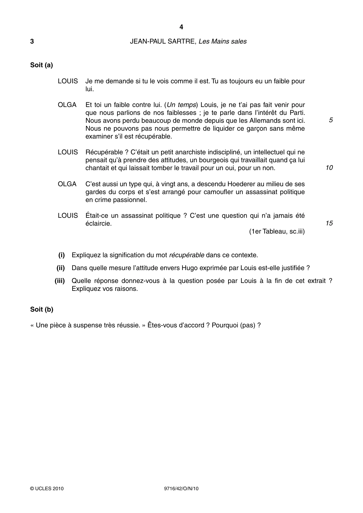 Cambridge A Level French (A Level only) 9716 2010 Oct/Nov Paper 4 · Variant 2 question paper, page 4 of 8
