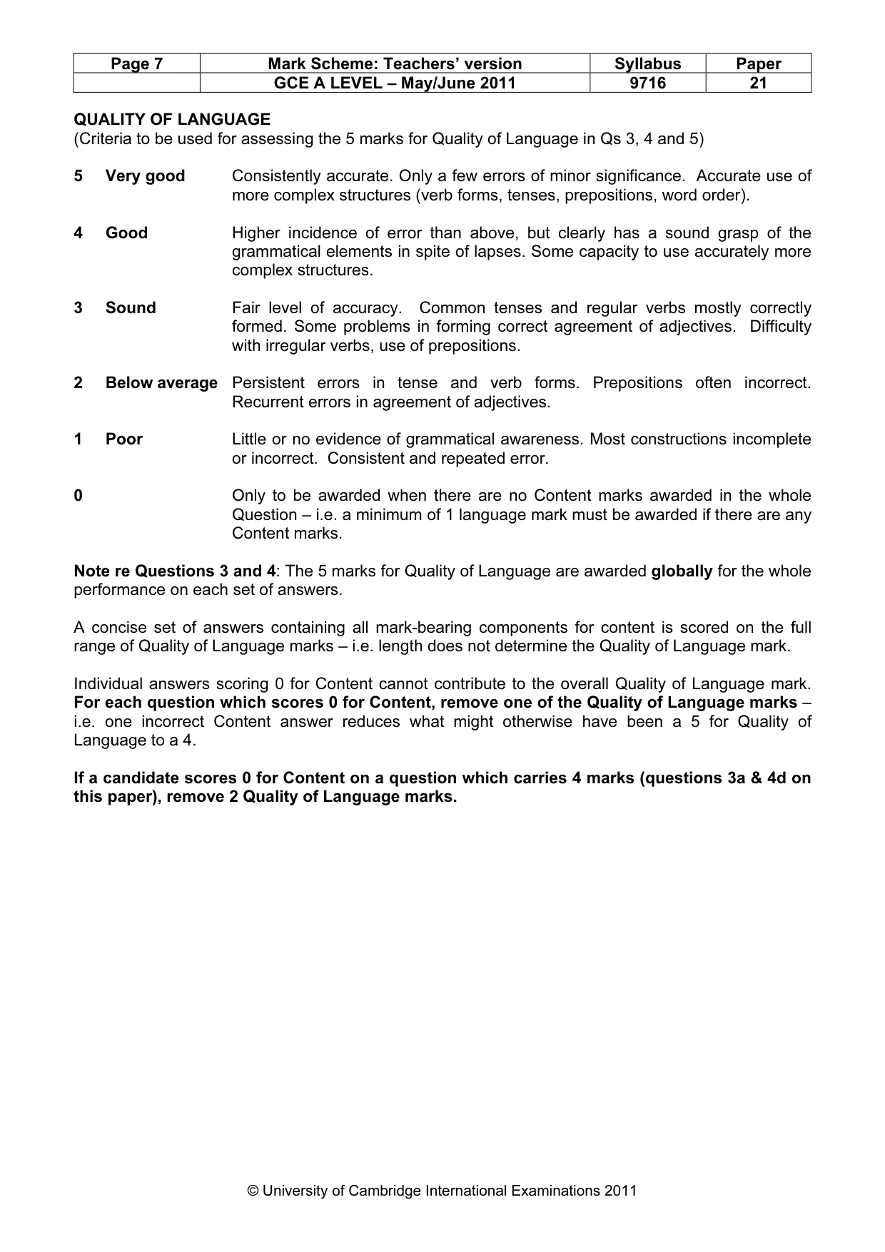 Mark scheme, page 7 of 12