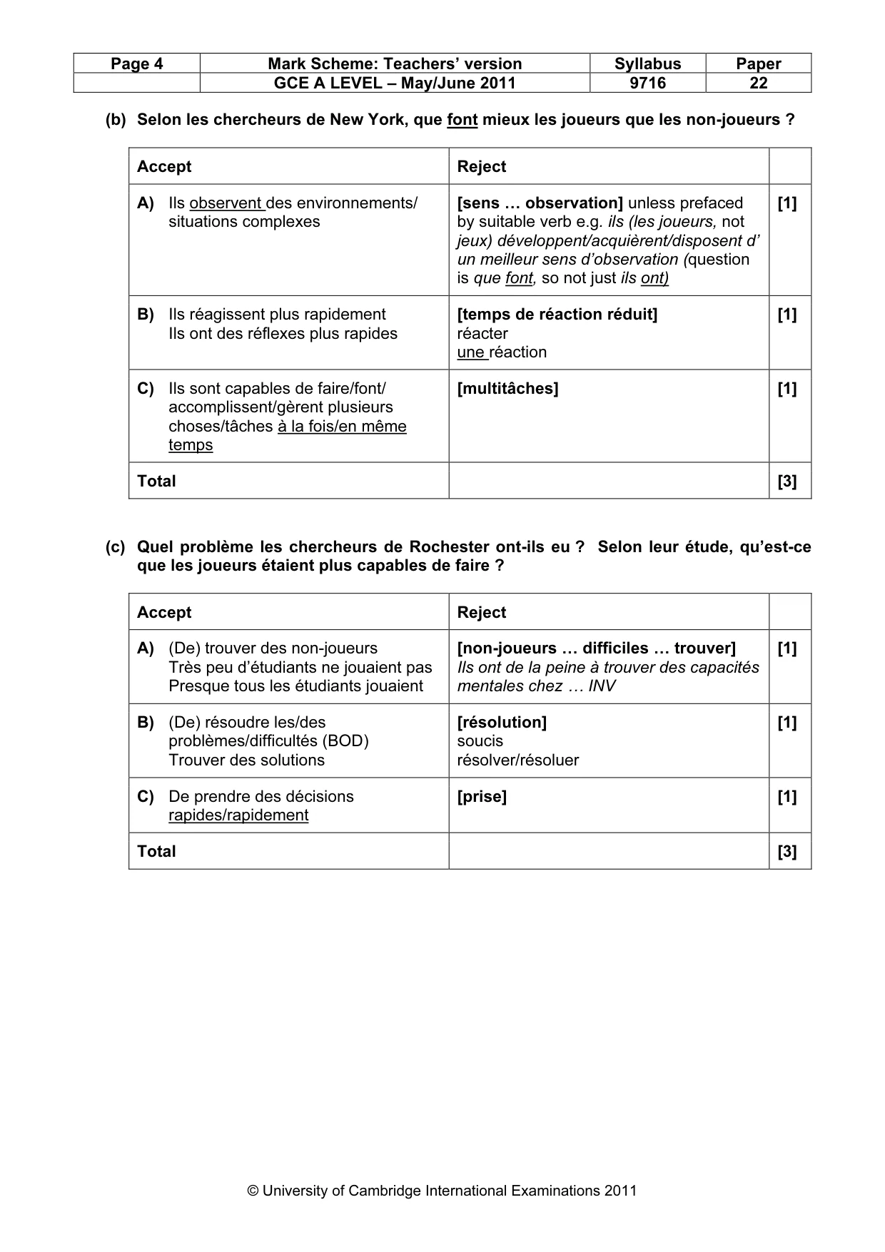 Mark scheme, page 4 of 11