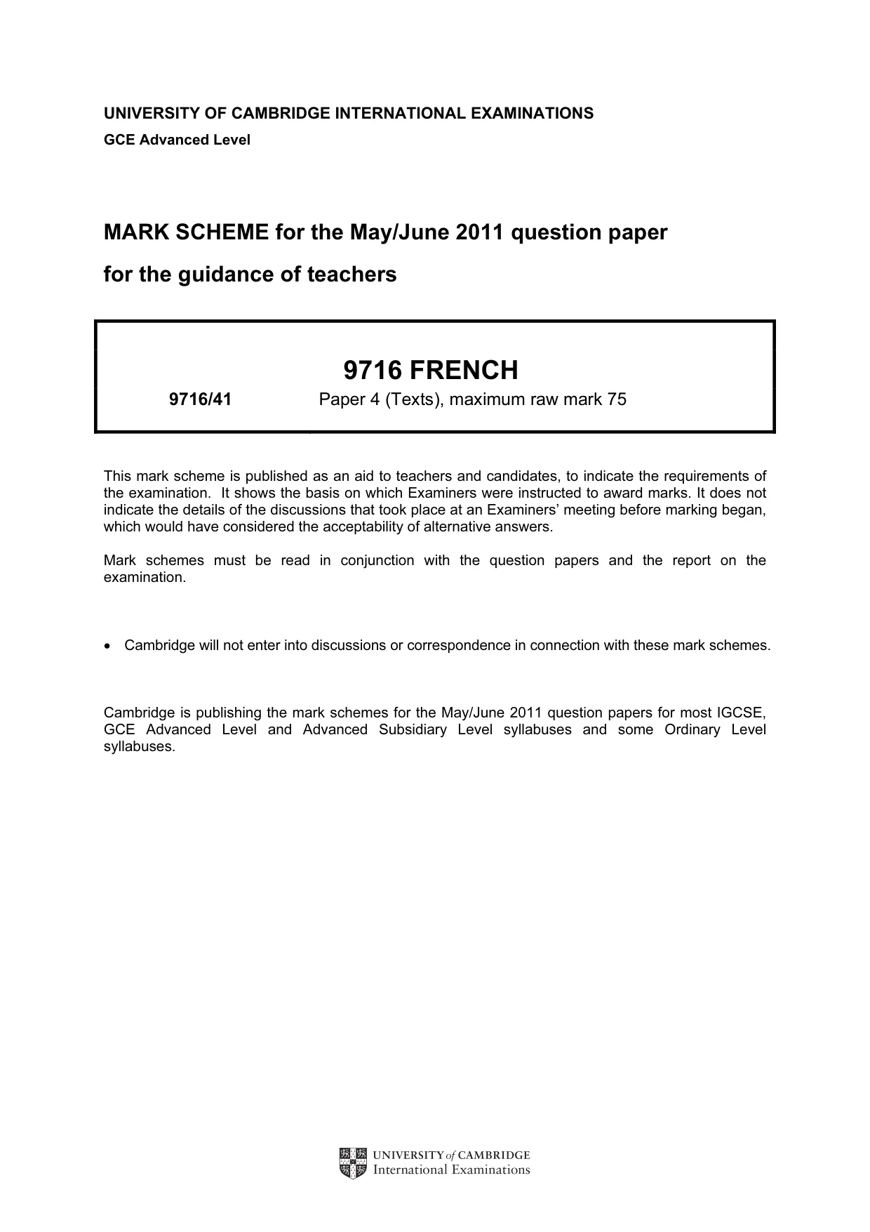 Mark scheme, page 1 of 3