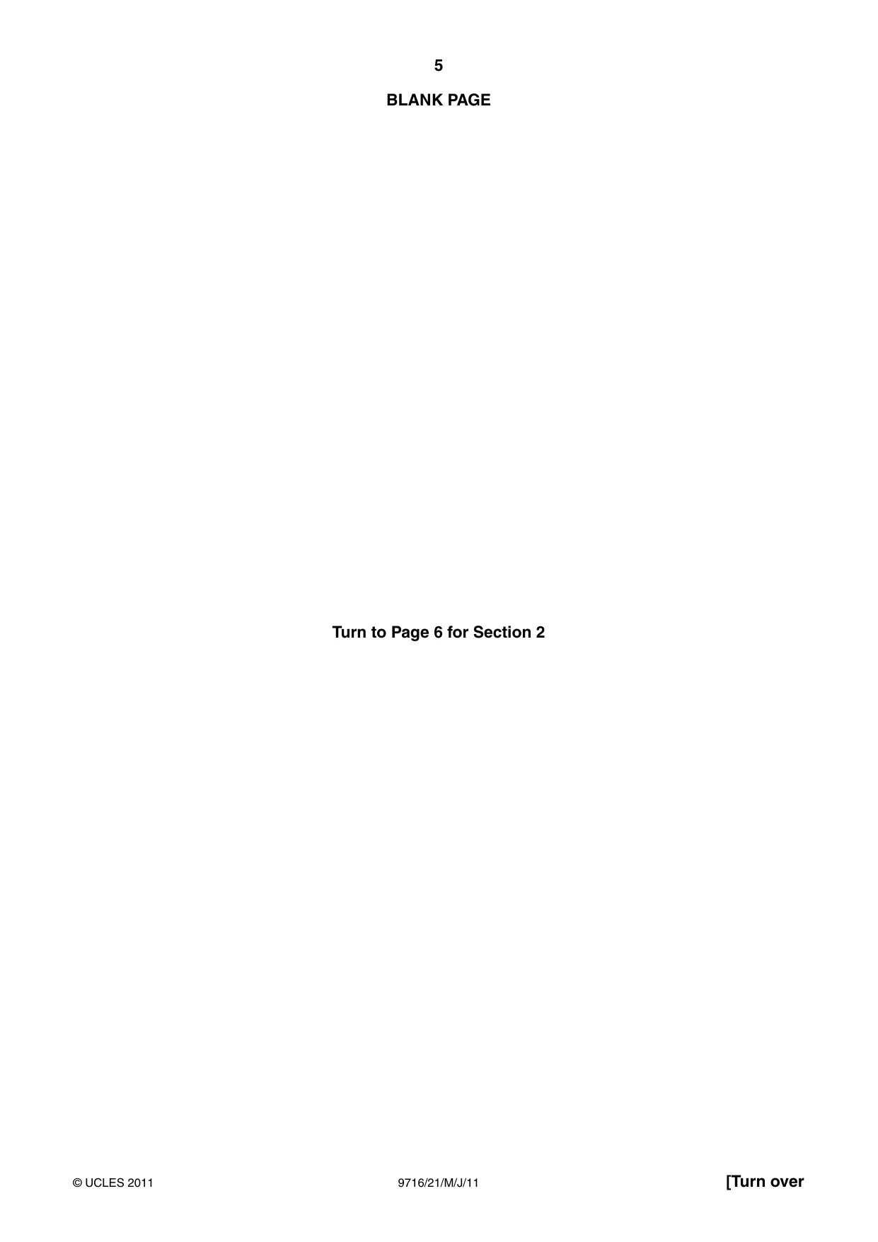Cambridge A Level French (A Level only) 9716 2011 May/June Paper 2 · Variant 1 question paper, page 5 of 8