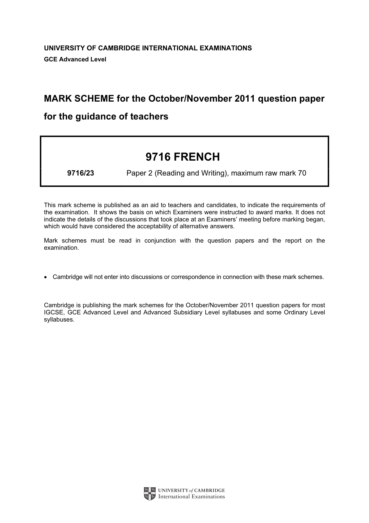 Mark scheme, page 1 of 10