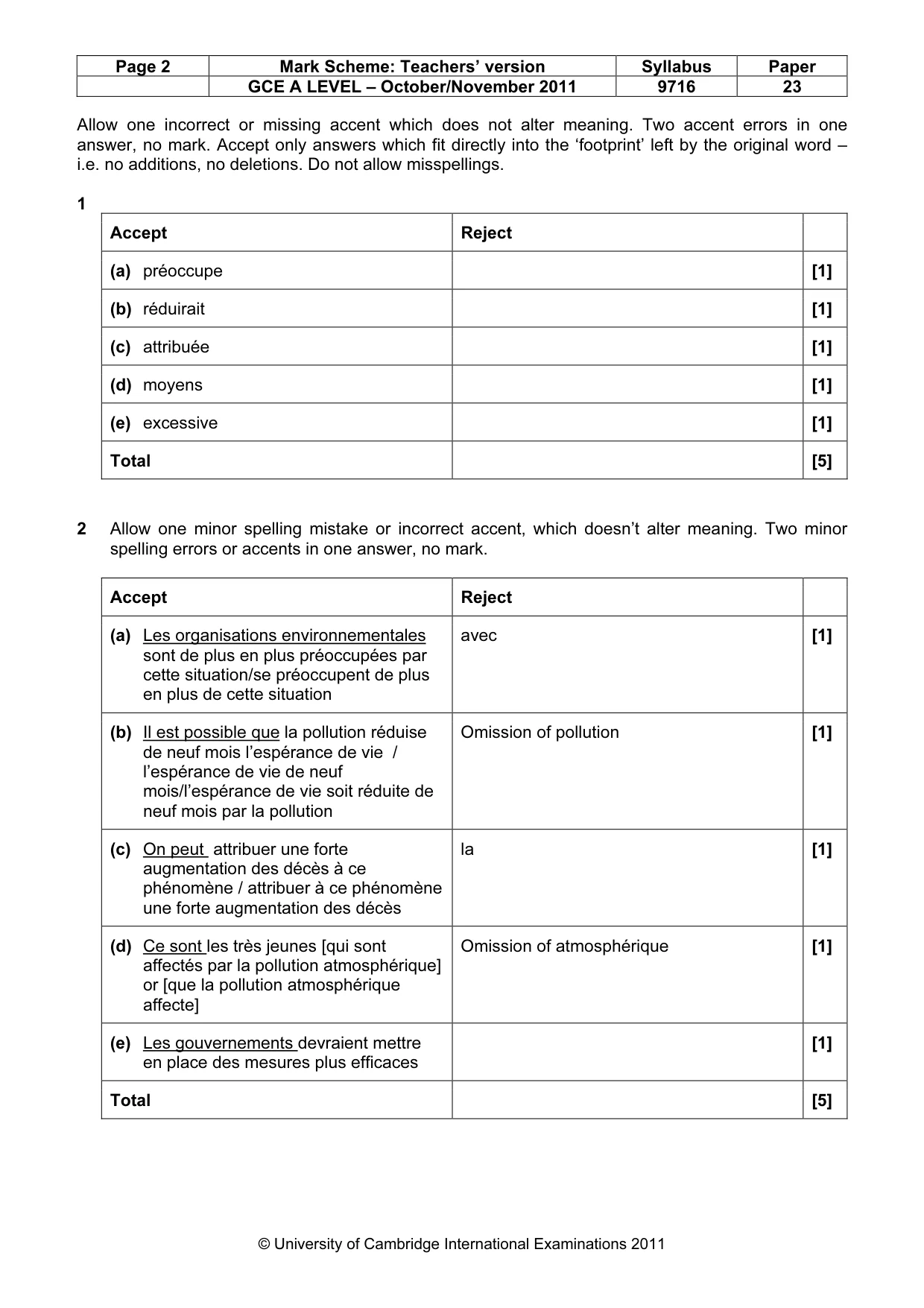 Mark scheme, page 2 of 10