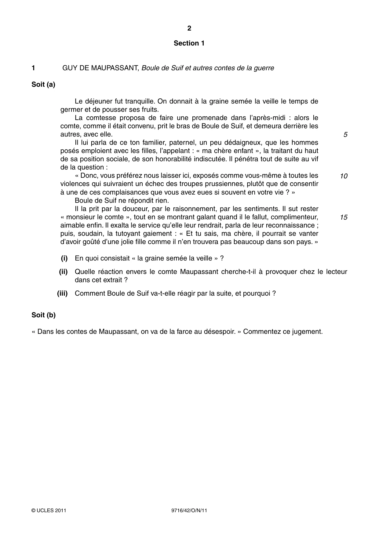 Cambridge A Level French (A Level only) 9716 2011 Oct/Nov Paper 4 · Variant 2 question paper, page 2 of 8