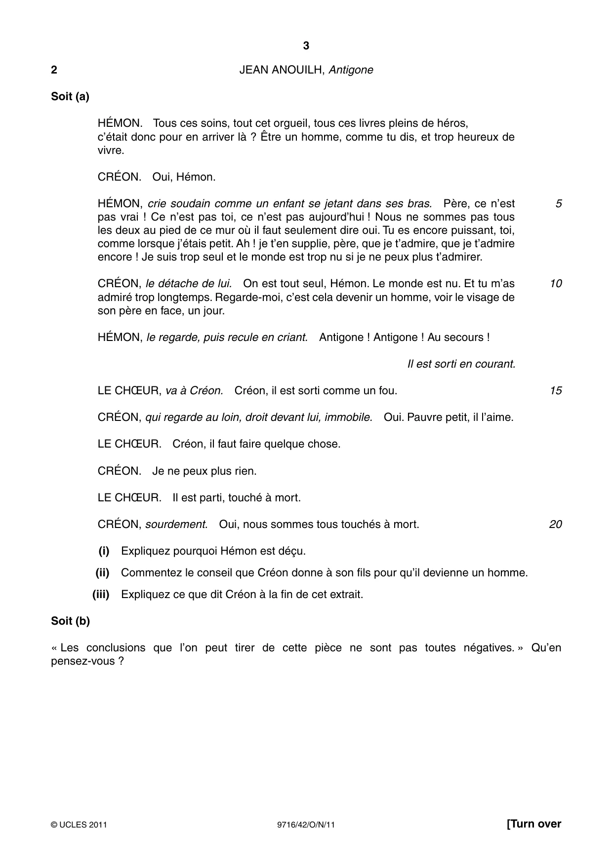 Cambridge A Level French (A Level only) 9716 2011 Oct/Nov Paper 4 · Variant 2 question paper, page 3 of 8
