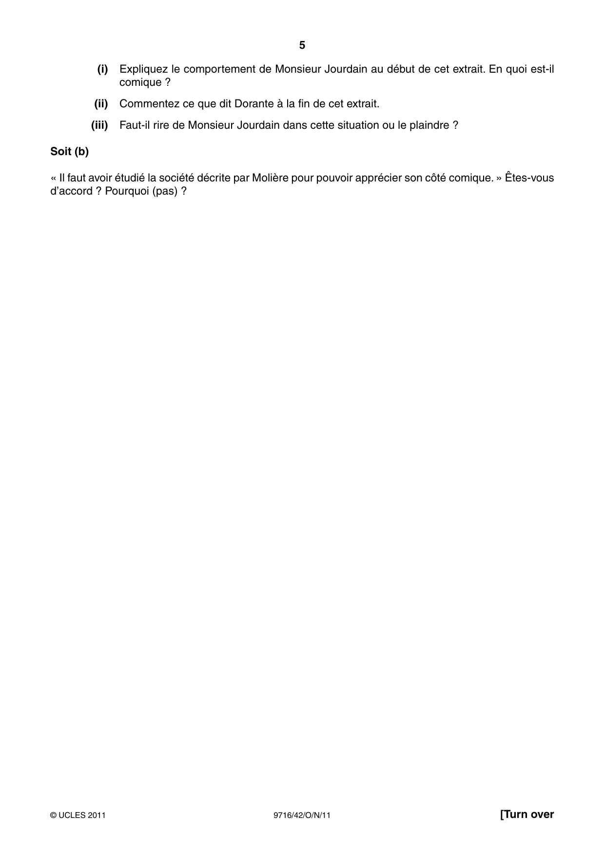 Cambridge A Level French (A Level only) 9716 2011 Oct/Nov Paper 4 · Variant 2 question paper, page 5 of 8