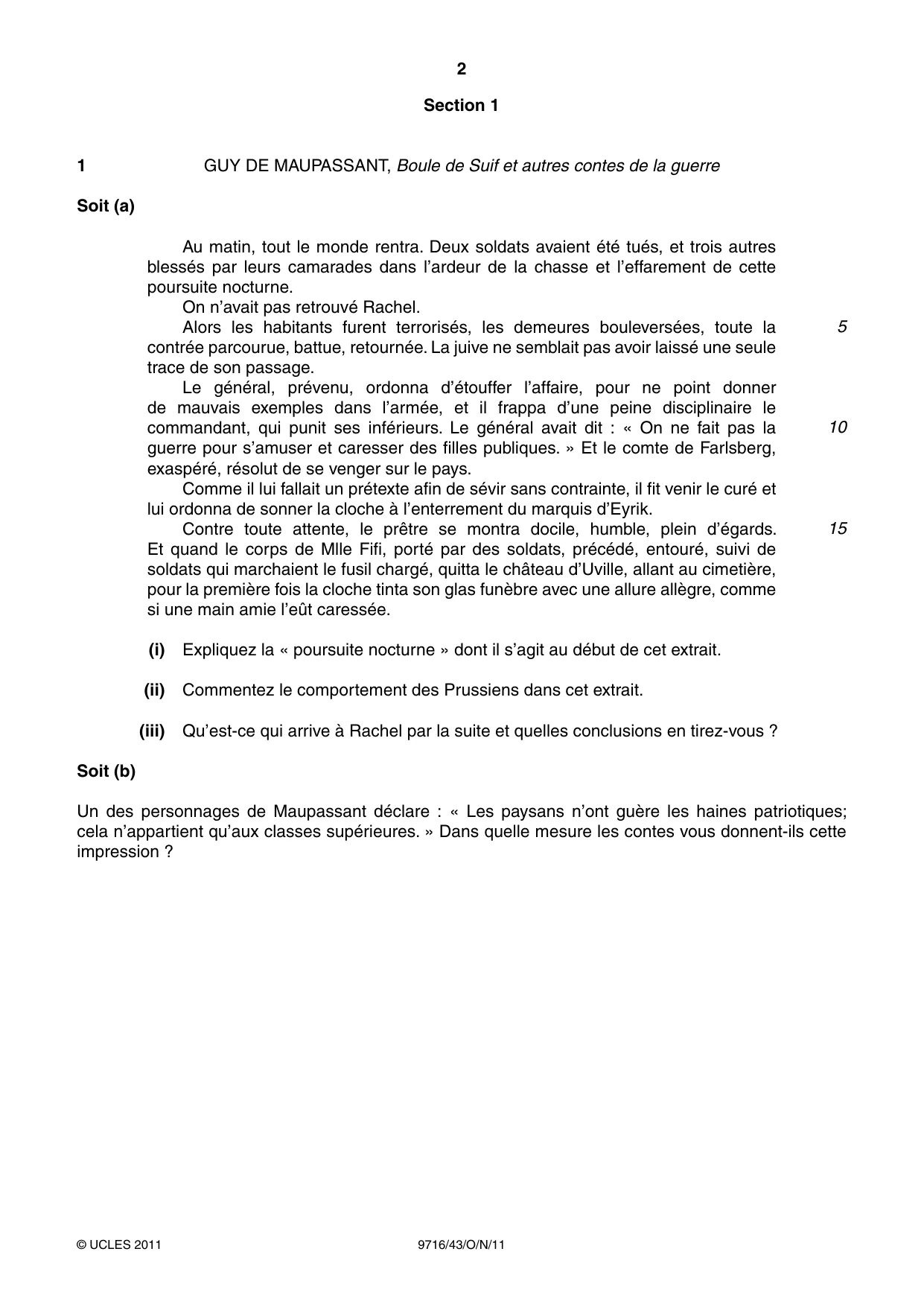 Cambridge A Level French (A Level only) 9716 2011 Oct/Nov Paper 4 · Variant 3 question paper, page 2 of 8