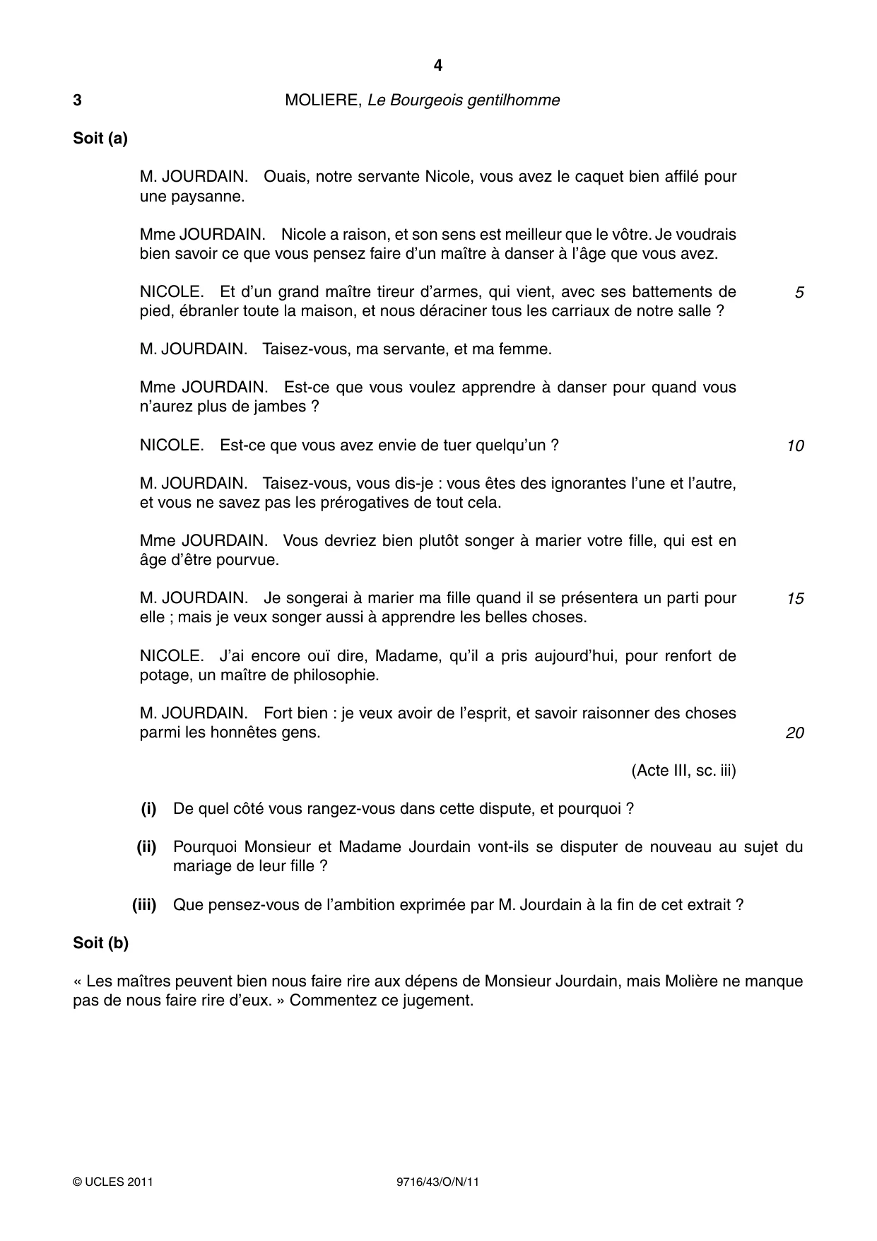 Cambridge A Level French (A Level only) 9716 2011 Oct/Nov Paper 4 · Variant 3 question paper, page 4 of 8
