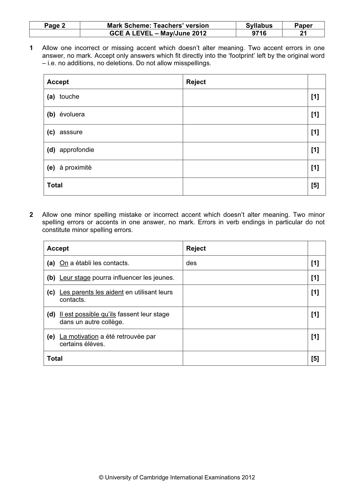 Mark scheme, page 2 of 12