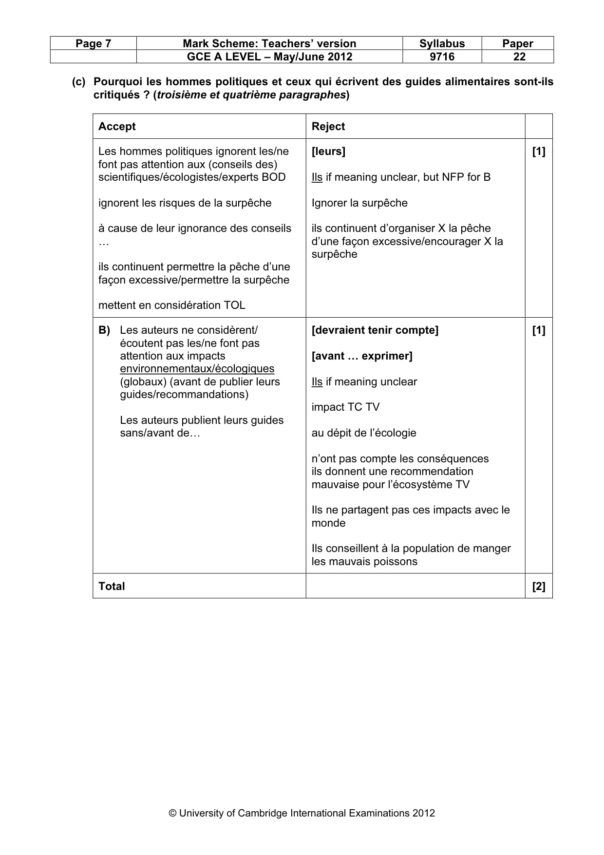 Mark scheme, page 7 of 19